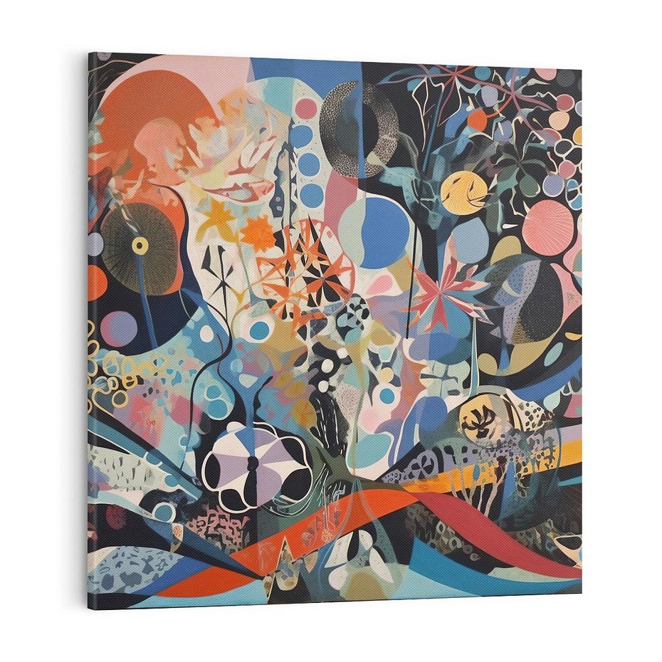 Obraz na płótnie 70x70 - Kolory Pasteli - abstrakcja, olej na płótnie