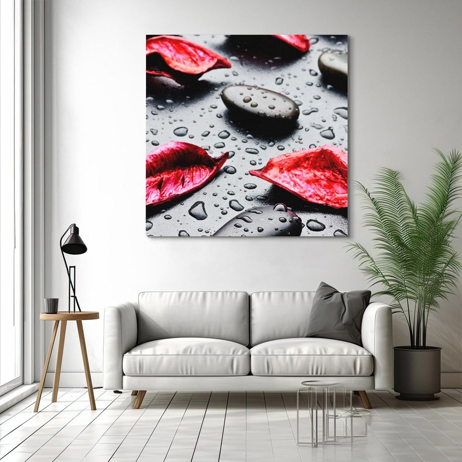 Obraz na płótnie 40x40 - Spa wśród Natury - spa, kamienie