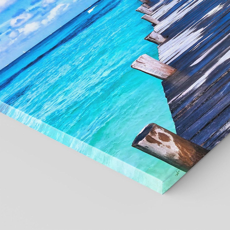 Obraz na płótnie 70x50 - Molo na Plaży Morza - molo, plaża