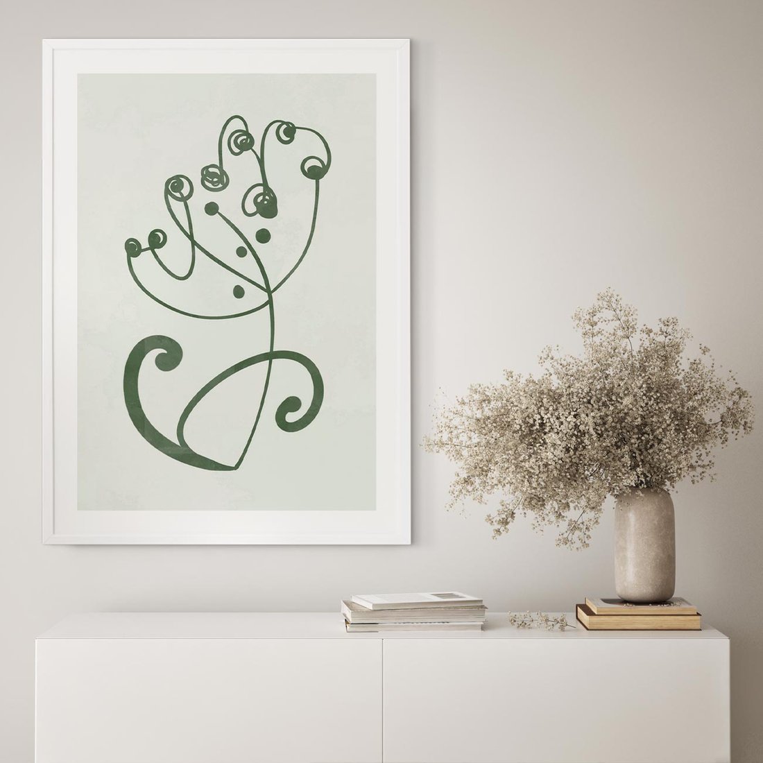 Plakat bez ramy 50x70 - Zieleń Wyjątkowego Ukojenia - zielony odcień, abstrakcja