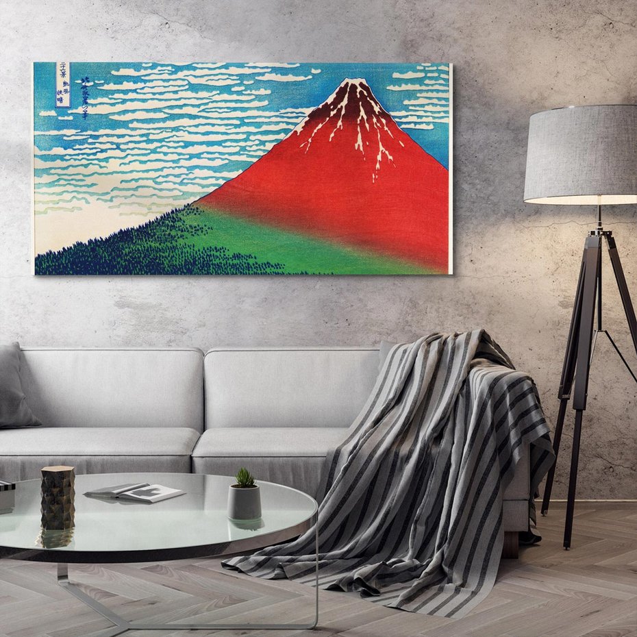 Obraz na płótnie 140x70 - "Fine Wind, Clear Morning" Katsushiki Hokusai - Reprodukcja - reprodukcja, obraz na płótnie