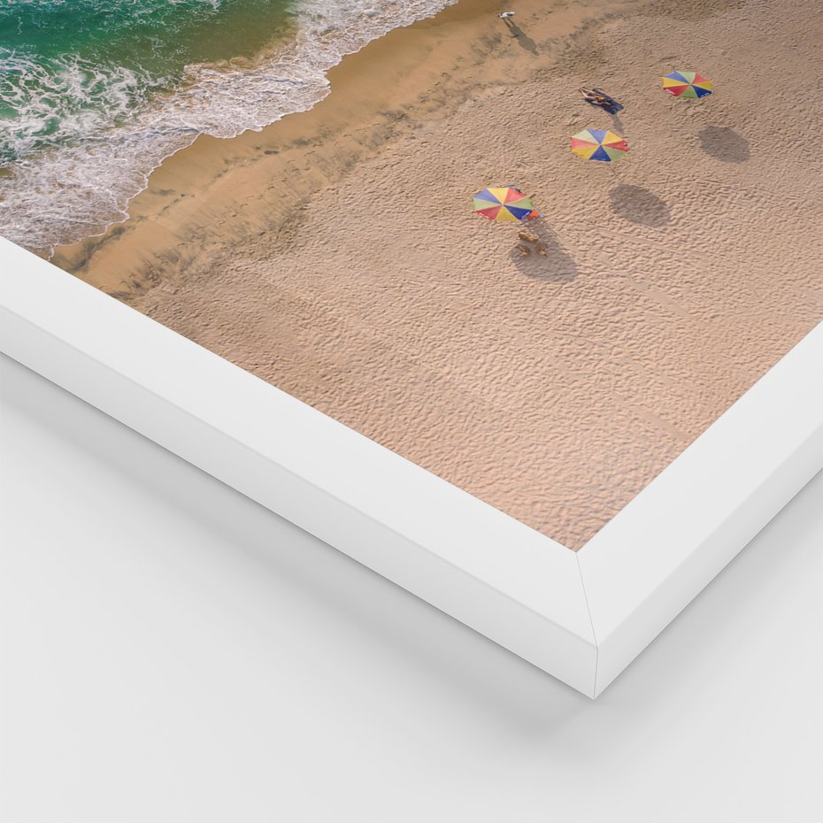 Zestaw obrazy w ramie 40x50 galeria - Plaża, boho, wakacje, morze - rama biała