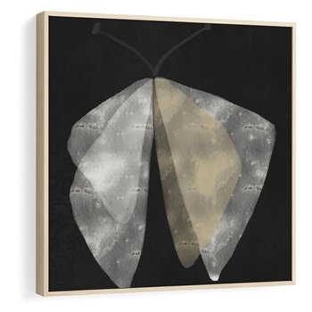 Obraz w ramie 80x80 - Obce Powidoki - abstrakcyjna ćma, mroczna atmosfera - rama drewno