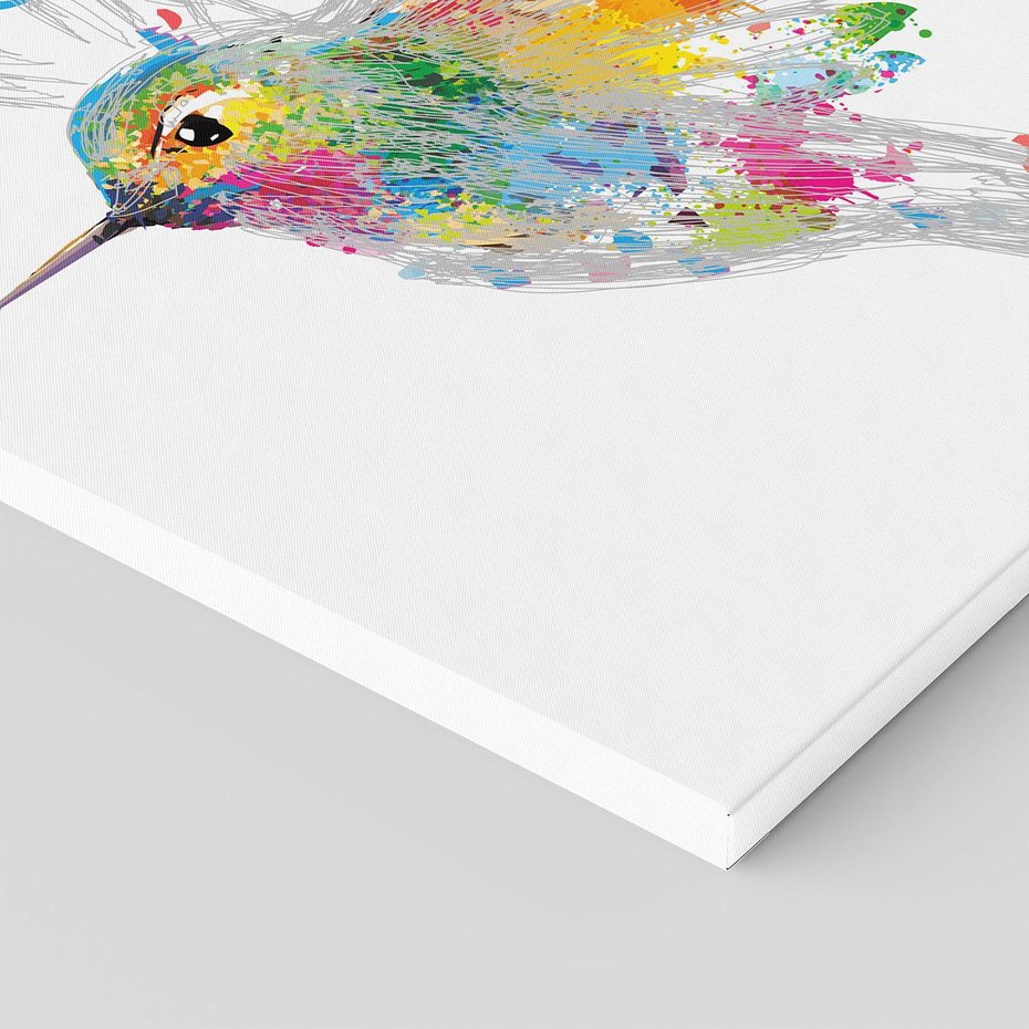 Obraz na płótnie 60x60 - Koliber w akwareli - akwarela, koliber