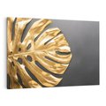 Obraz na płótnie 100x70 - Złoty Liść Monstera - złoty, liść