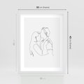 Plakat w ramie 30x40 - Wewnętrzne Emocje - para zakochanych, kobieta i mężczyzna - rama biała