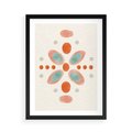 Plakat w ramie 50x70 - Symfonia Natury - abstrakcyjne plamy w odcieniach pomarańczowym, kropki plamki - rama czarna