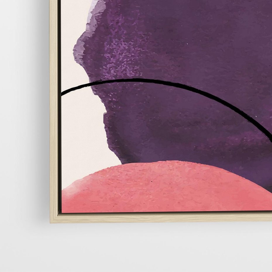 Obraz w ramie 80x80 - Migotliwe Widzenia - abstrakcyjne akwarelowe plamy, nieregularne linie - rama drewno