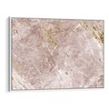 Obraz w ramie 120x80 - Wyjątkowa Stylizacja - marmur, złoto - rama biała