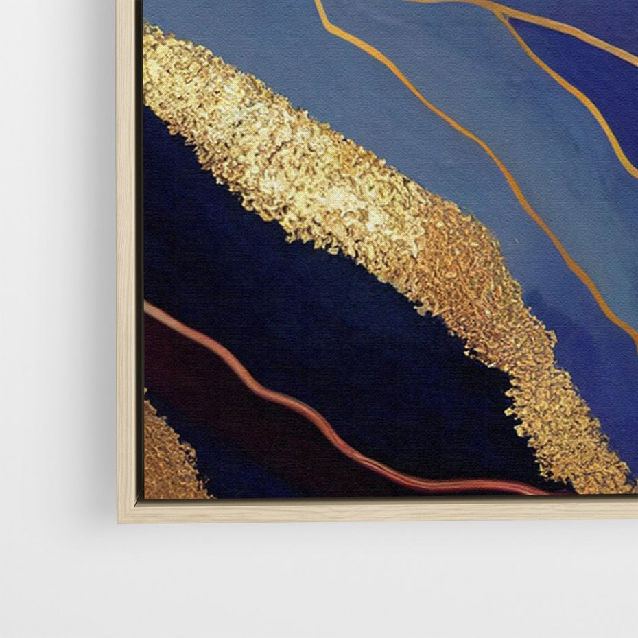 Obraz w ramie 80x120 - Sztorm malarskich emocji - marmur, abstrakcyjna grafika - rama drewno