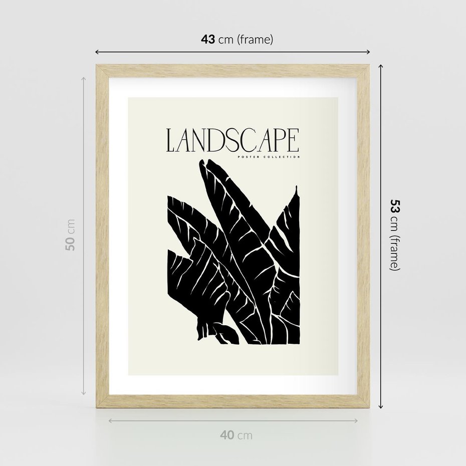 Plakat w ramie 40x50 - Rytmy roślinnego życia - nowoczesna sztuka, minimalistyczny styl - rama drewno