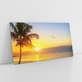 Obraz na płótnie 120x60 - Słońce, plaża i palmy: romantyczny zachód - plaża, zachód