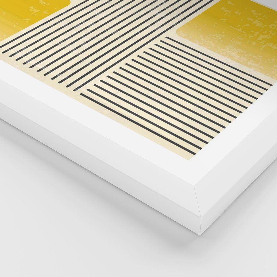 Plakat w ramie 30x40 - Geometria w Ruchu - geometria, proste linie - rama biała