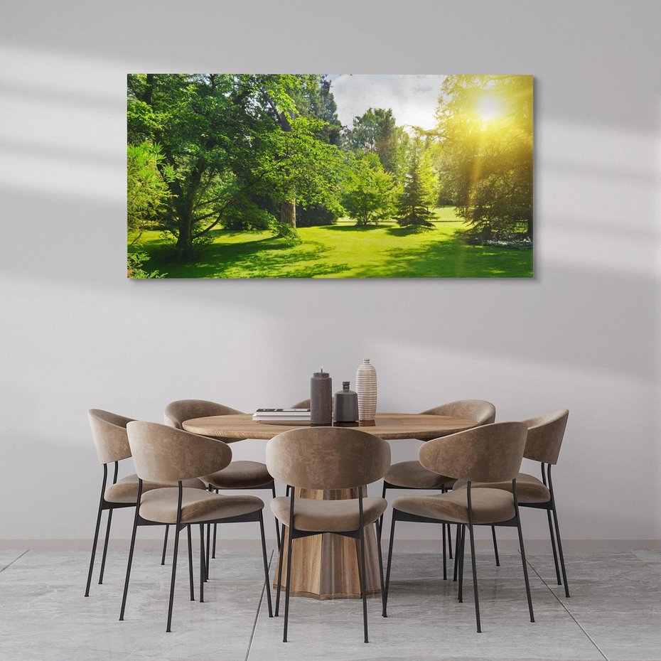 Obraz na płótnie 120x60 - Ogród: urok drzew i roślinności - ogród, drzewa