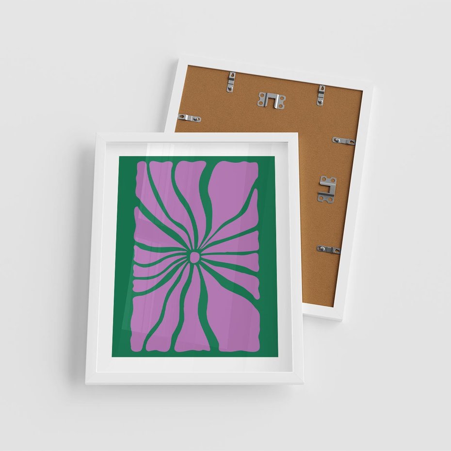 Plakat w ramie 40x50 - Bezczasowe Impresje - abstrakcyjny plakat, boho styl - rama biała