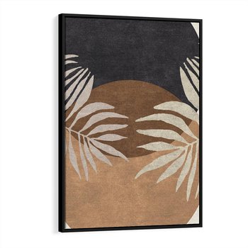 Obraz w ramie 50x70 - Kompozycje ukrytych myśli - symetria, dwa koła po środku - rama czarna