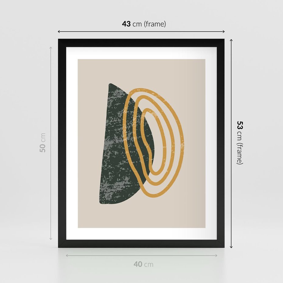 Plakat w ramie 40x50 - Nowoczesne Dialogi Materii - nowoczesny plakat, abstrakcyjne kształty - rama czarna