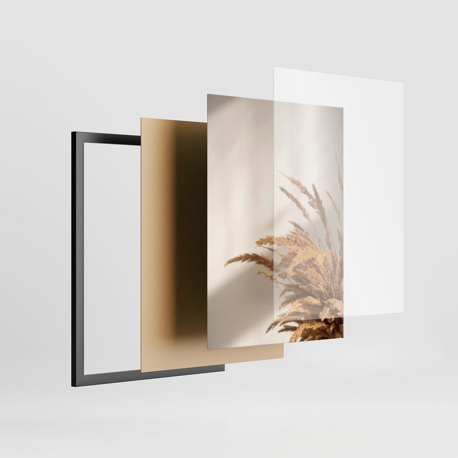 Zestaw obrazy w ramie 50x70 galeria - Boho, pampas, łapacz, snów - rama czarna