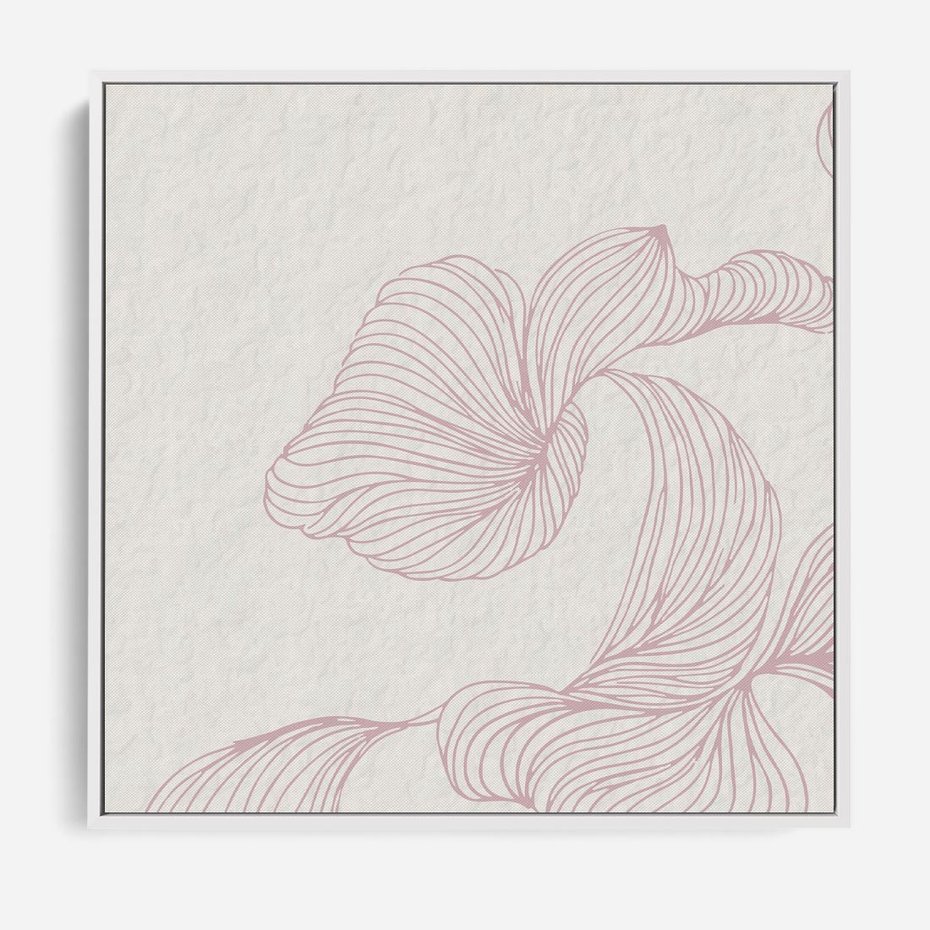 Obraz w ramie 50x50 - Szept marzeń i tajemnic - abstrakcyjne, roślinne ornamenty - rama biała