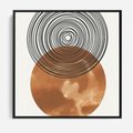 Obraz w ramie 50x50 - Taniec Okręgów - boho obraz, geometria - rama czarna