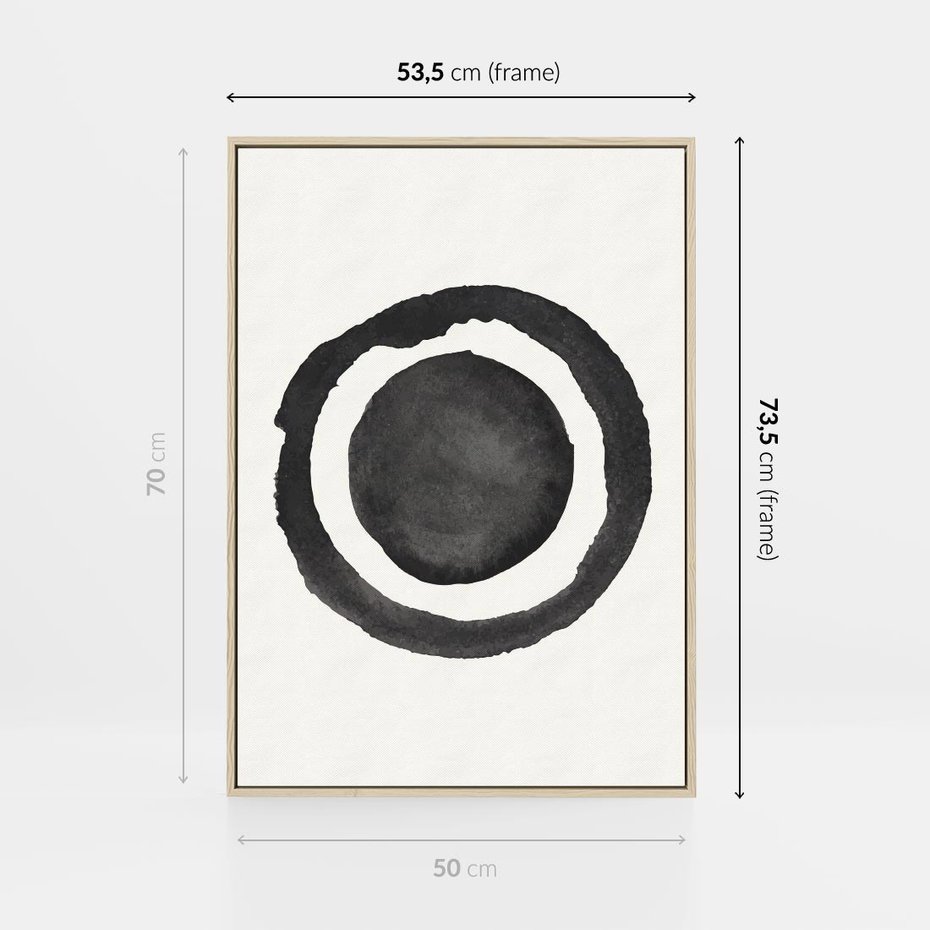 Obraz w ramie 50x70 - Bezgraniczne Widoki - abstrakcyjne plamy okręgi, akwarelowe - rama drewno