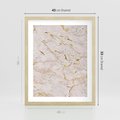 Plakat w ramie 40x50 - Beżowy Marmur i Złoto - marmur, beżowy marmur - rama drewno