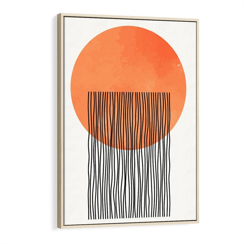 Obraz w ramie 80x120 - Echa Wyobraźni - koło, boho styl - rama drewno