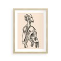 Plakat w ramie 30x40 - Eksploracja Wizualna - szkic, czarno biały - rama drewno