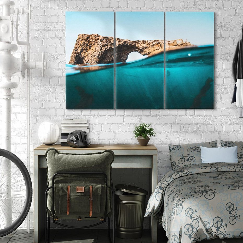 Obraz na płótnie 120x80 - Tajemnicza Podwodna Kraina - fotografia, podwodna jaskinia