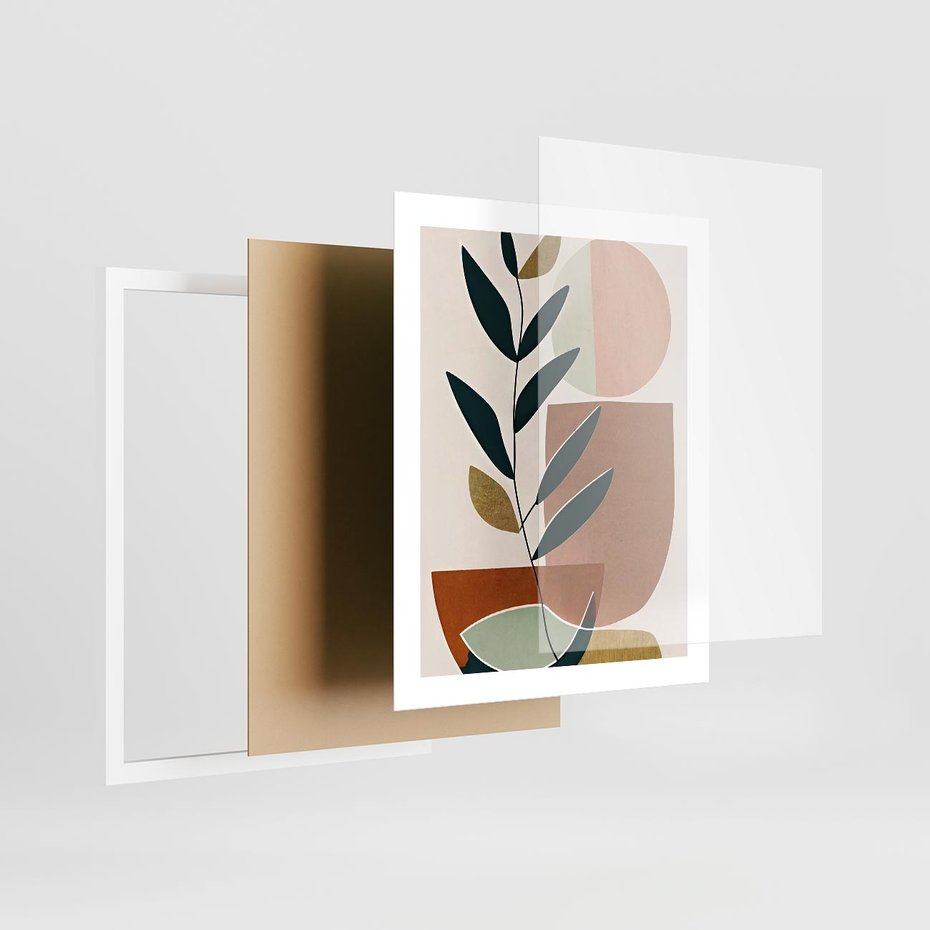 Plakat w ramie 40x50 - Boho Taniec Stylu - boho obraz, abstrakcja - rama biała