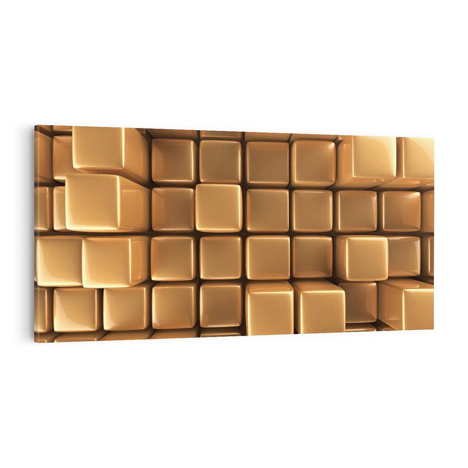 Obraz na płótnie 140x70 - Błyszcząca Elegancja - złoto, 3d