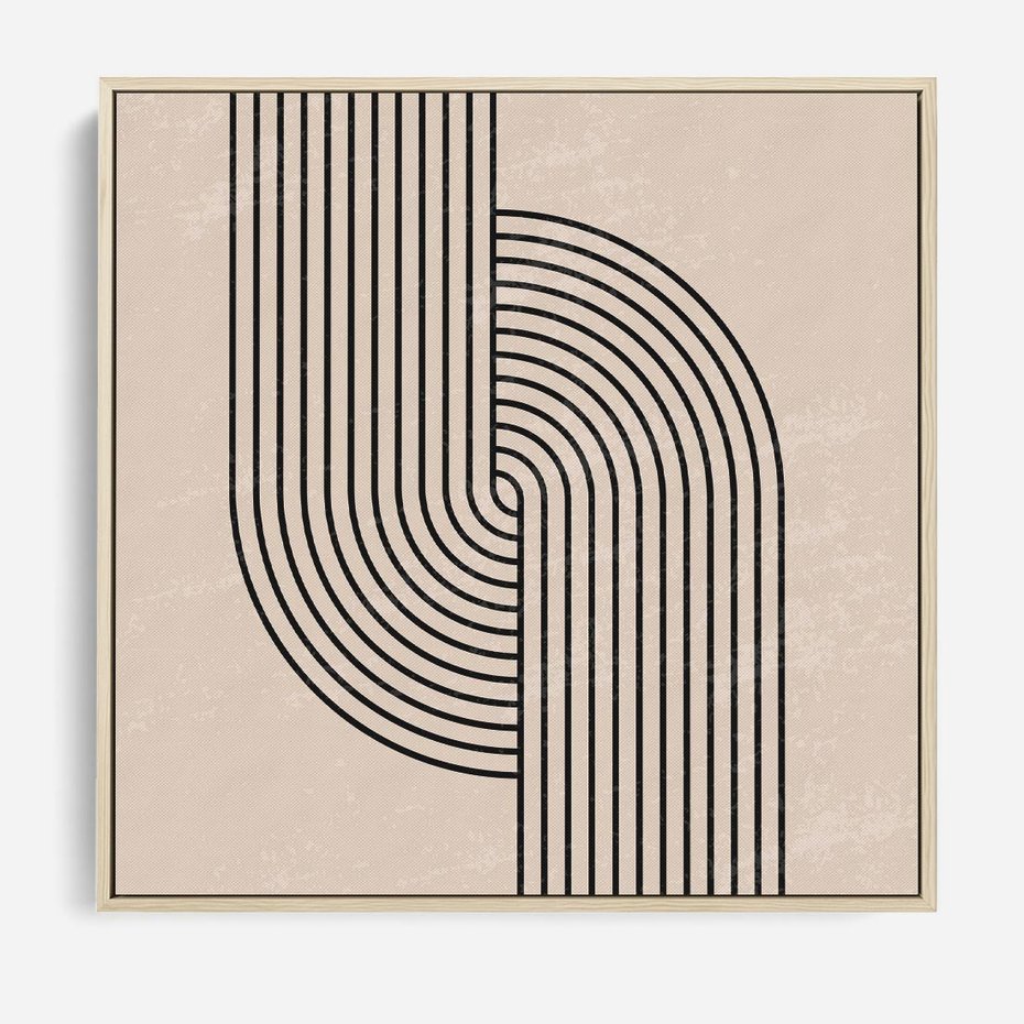 Obraz w ramie 50x50 - Puls Abstrakcji - abstrakcyjne linie, geometria - rama drewno