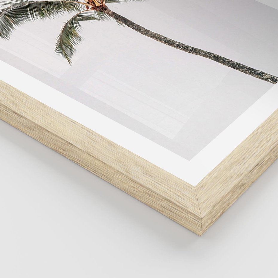 Plakat w ramie 40x50 - Wakacyjne Marzenia - palma na tle nieba - rama drewno