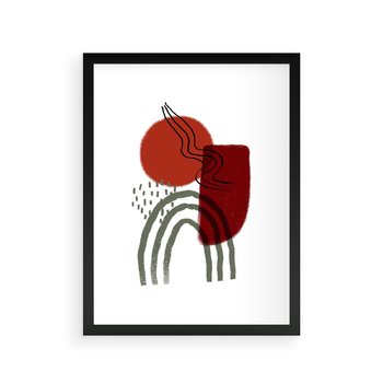 Plakat w ramie 50x70 - Abstrakcyjne Pulsacje - abstrakcyjna sztuka, boho kształty - rama czarna