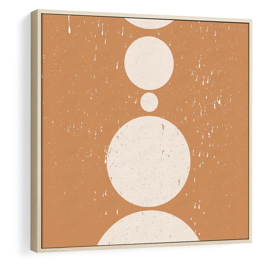 Obraz w ramie 50x50 - Podróżne Echa - mid century styl, nowoczesna grafika - rama drewno