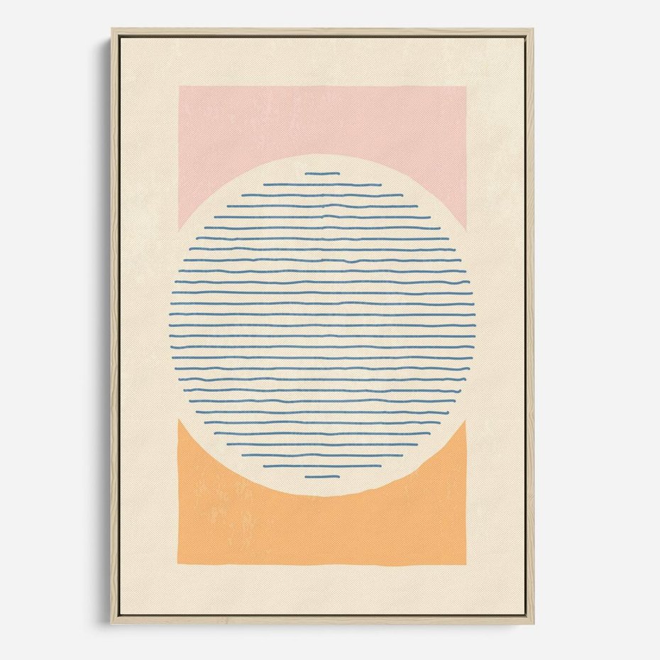 Obraz w ramie 50x70 - Rozbijająca Opowieść - geometryczne kształty, koła - rama drewno