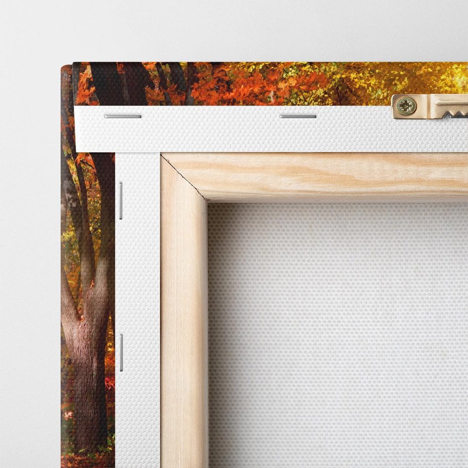 Obraz na płótnie 80x80 - Jesienna Droga: Przechadzka wśród Drzew - jesień, droga