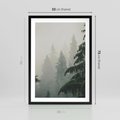Plakat w ramie 50x70 - Mglista przemiana lasu - las, mgła - rama czarna