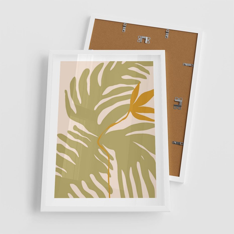 Plakat w ramie 50x70 - Konturem Zmiękczane - minimalistyczny obraz, nowoczesny - rama biała