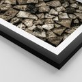 Plakat w ramie 30x40 - Piękno Drewna - belki drewna, drewno - rama czarna