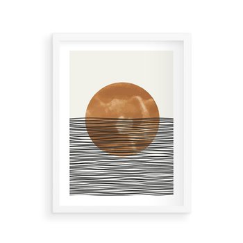 Plakat w ramie 40x50 - Okrąg Mocy - boho obraz, geometria - rama biała