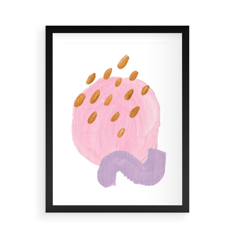 Plakat w ramie 50x70 - Migoczące Pastelowe Kształty - akwarela, minimalizm - rama czarna