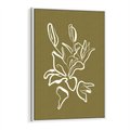 Obraz w ramie 80x120 - Przenikające Barwy - abstrakcyjna roślina, kwiaty - rama biała