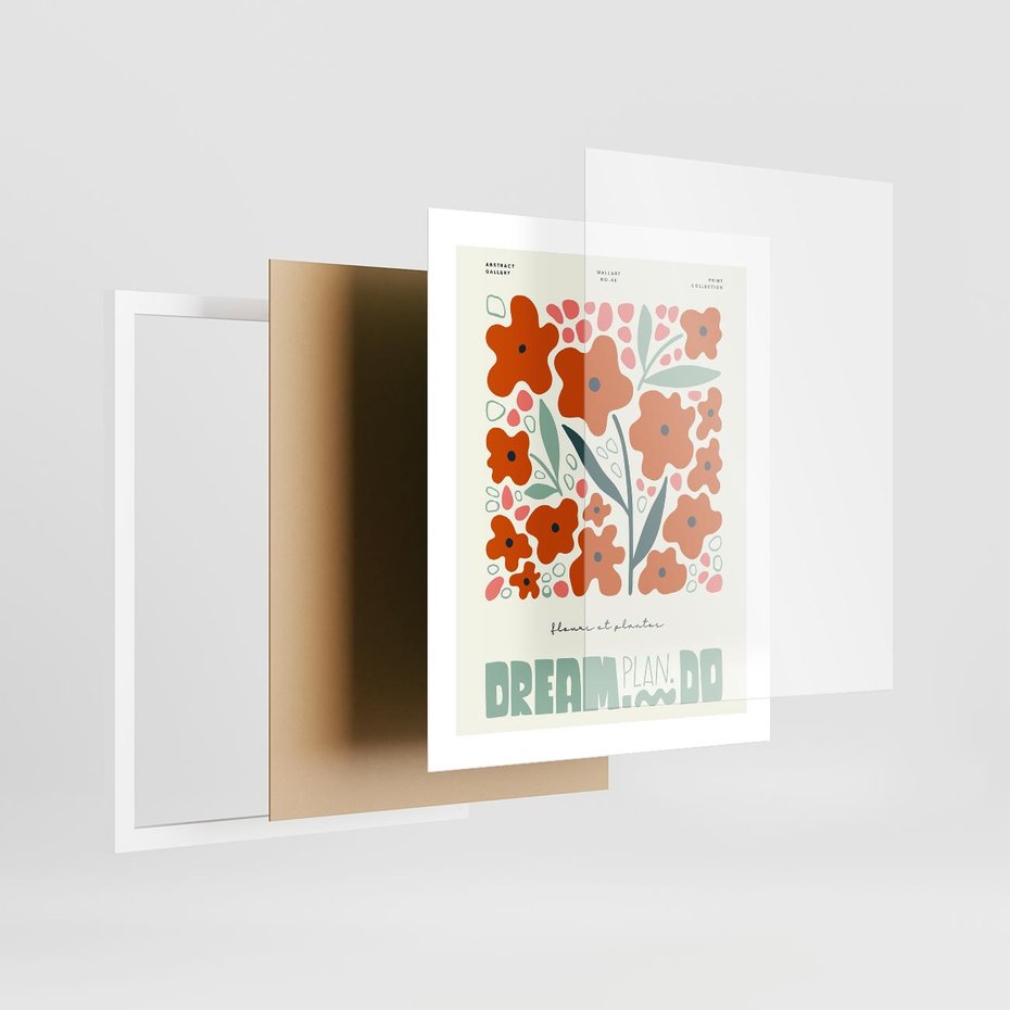 Plakat w ramie 40x50 - Abstrakcyjne Spektrum - kwiaty, abstrakcja - rama biała