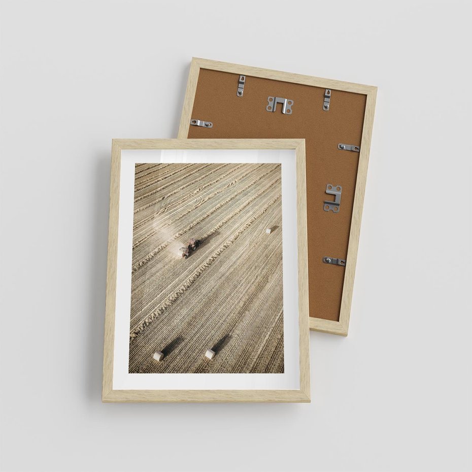 Plakat w ramie 30x40 - Rolnicza Praca - pole, traktor - rama drewno