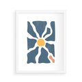Plakat w ramie 40x50 - Kwiatowy Rezonans - nowoczesna kwiatowa grafika, styl retro - rama biała