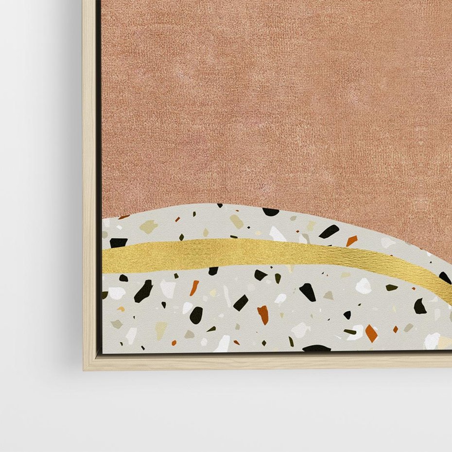 Obraz w ramie 80x80 - Tańczący w deszczu pigmentów - abstrakcyjne formy, rozlane farby - rama drewno