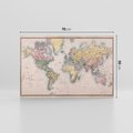 Obraz na płótnie 70x50 - Światło Przeszłości - retro mapa świata, mapa