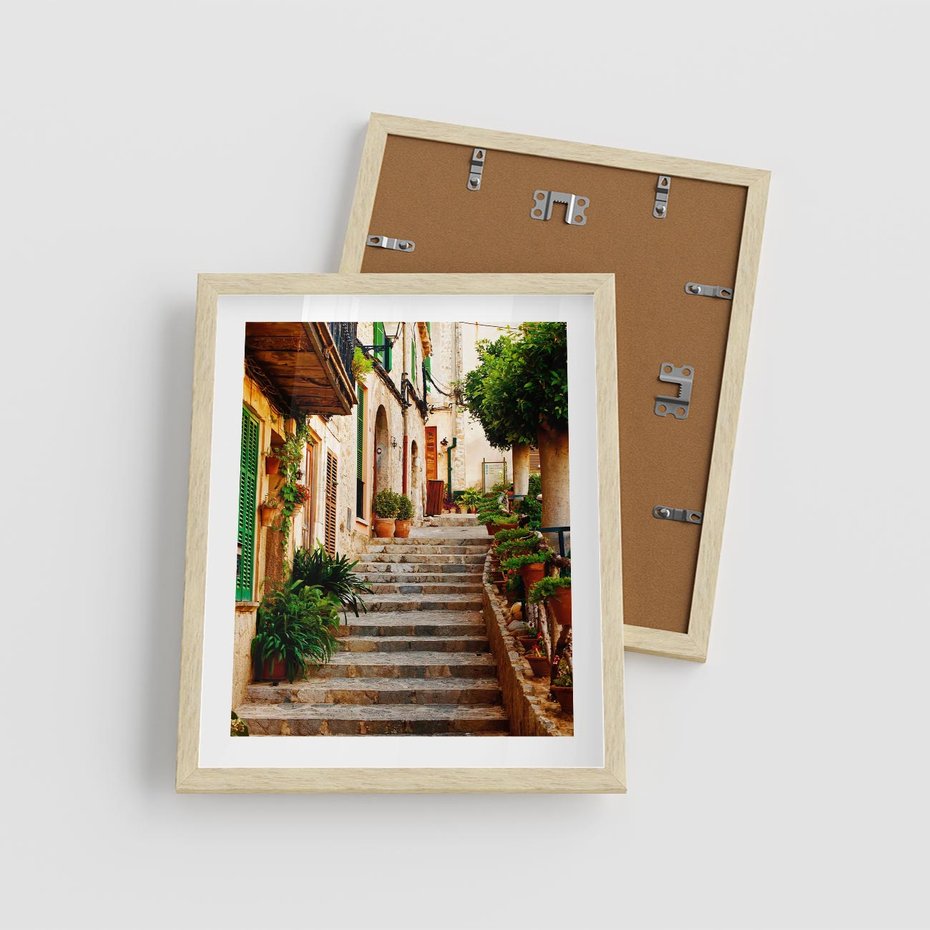 Plakat w ramie 40x50 - Uroczysta perspektywa uliczki - uliczka, perspektywa - rama drewno