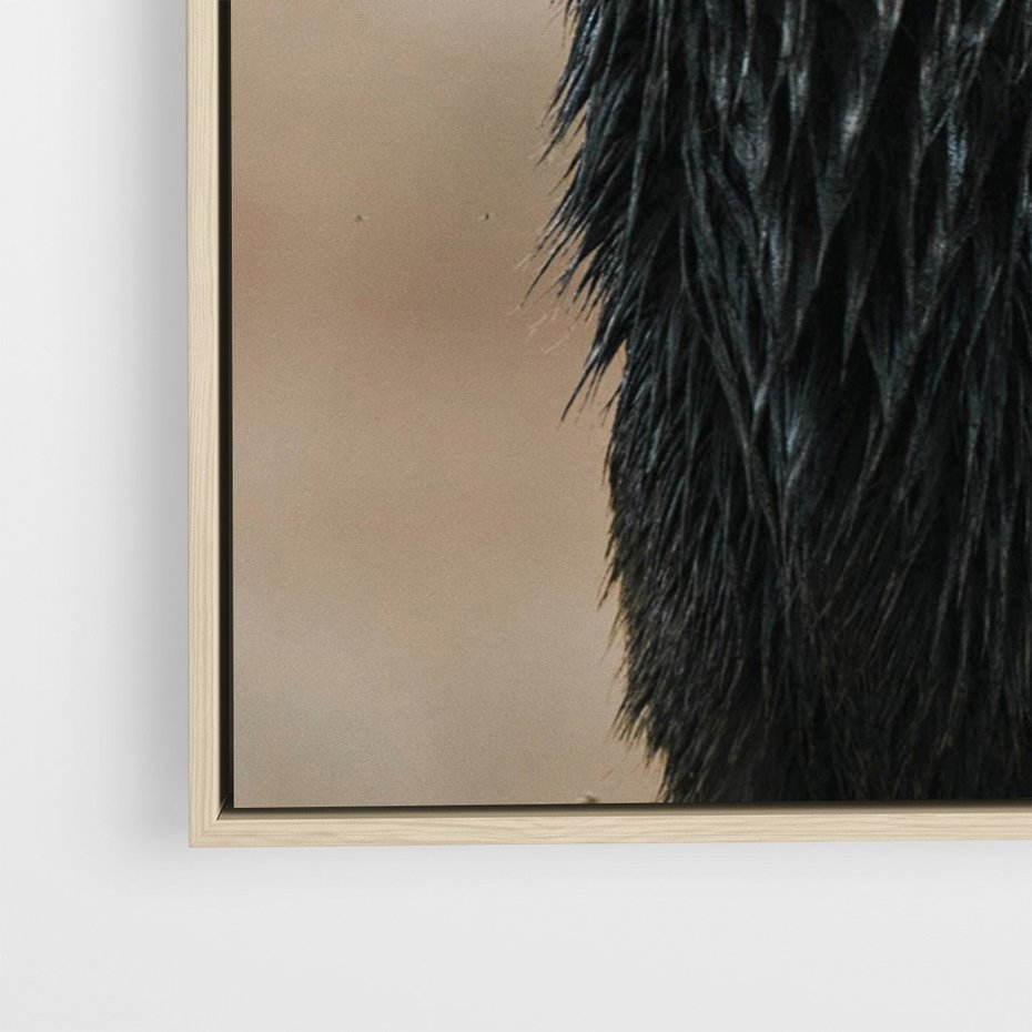 Obraz w ramie 80x120 - Spokojny jeleń - jeleń, las - rama drewno